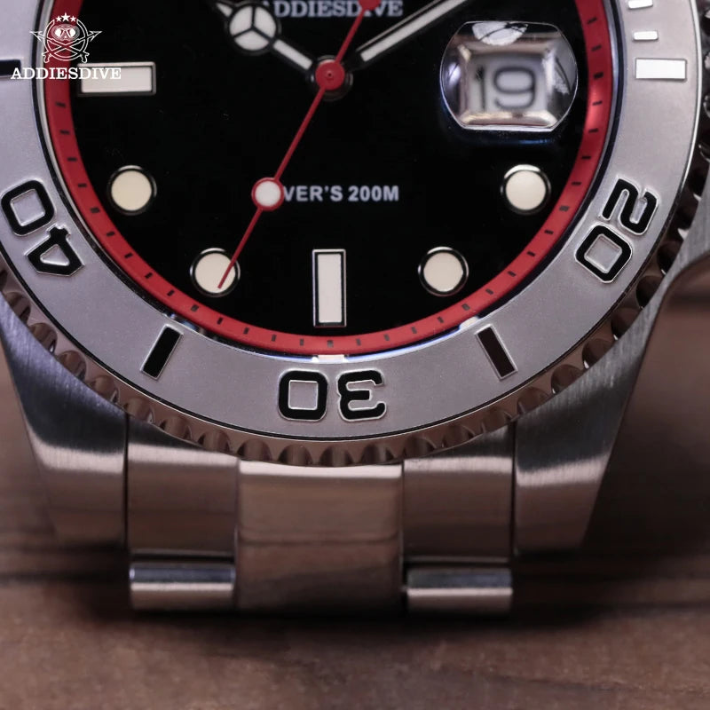 ADDIESDIVE 41mm Japan2115 Men's Quartz Watch 200m Waterproof Wristwatch BGW9 Luminous Ceramic Bezel 316 Steel Man Luxury Watches