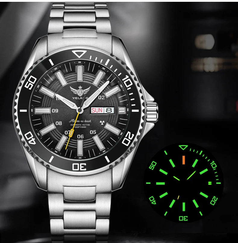 Yelang V1032 Automatic Movement Men Watch 300m 30Bar Waterproof Dive Watches for Man Luminous 44MM  V1032