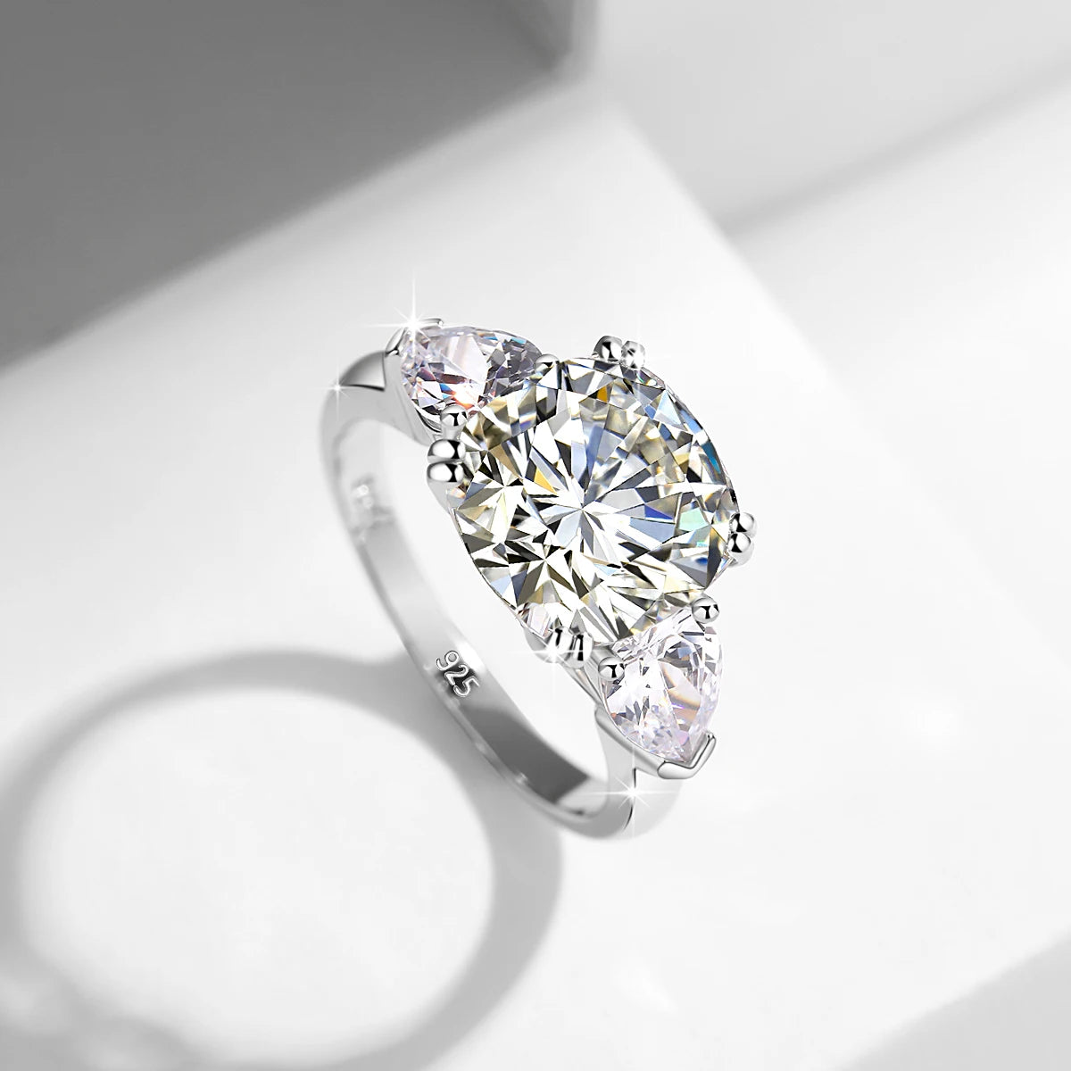 5ct Cushion Cut 3 Stone Moissanite Ring Gold With GRA Certificate D Color VVS1 Eternity Engagement Jewelry For Women Gifts Sale