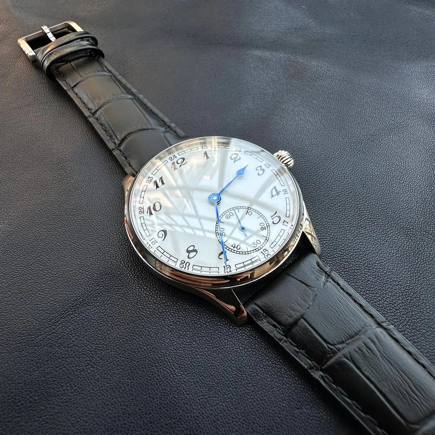 Reloj-Hombre Men's Watch for Seagull ST3600 Manual Movement, Retro Enamel Sterile Dial Business Micro Rotor Mechanical Watch