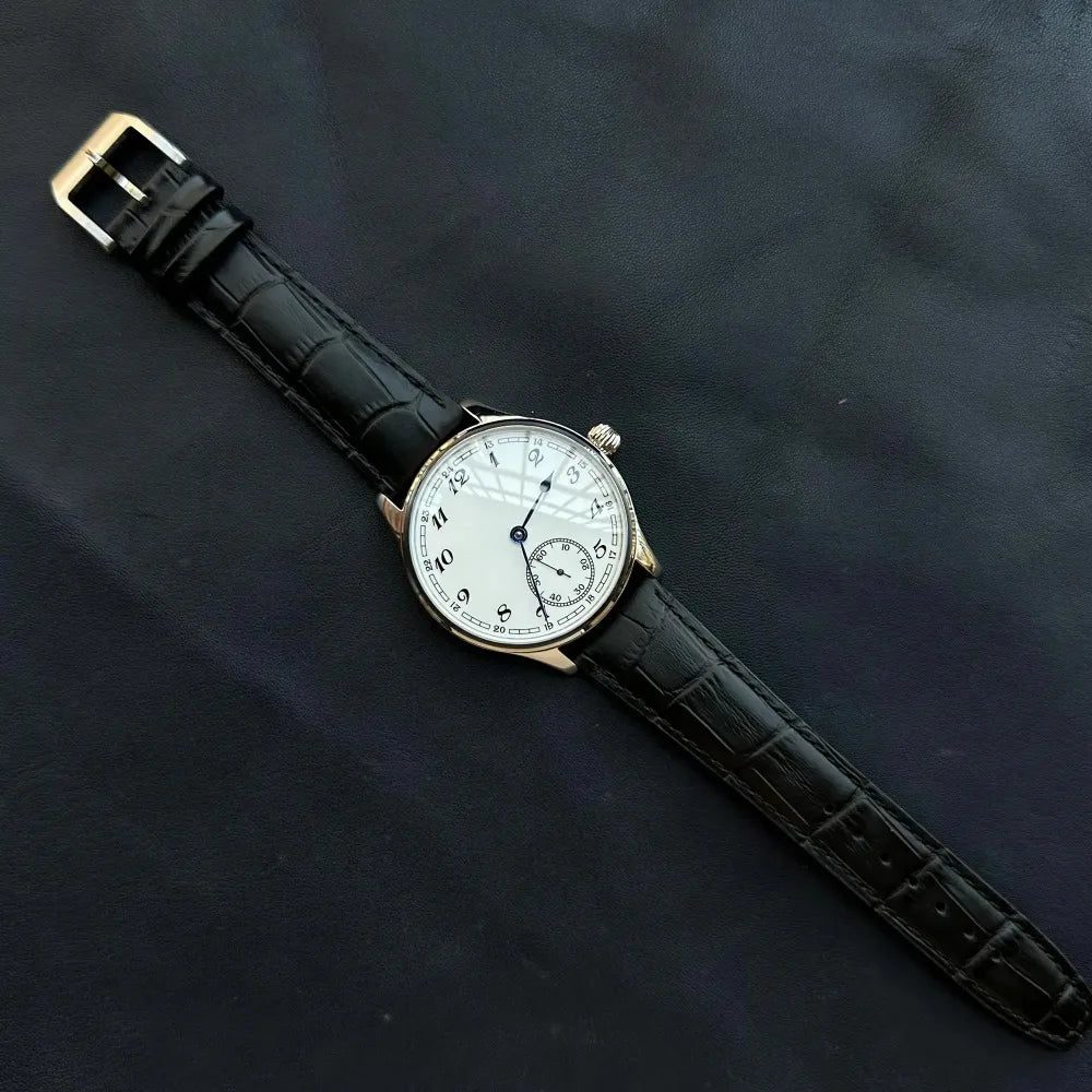 Reloj-Hombre Men's Watch for Seagull ST3600 Manual Movement, Retro Enamel Sterile Dial Business Micro Rotor Mechanical Watch