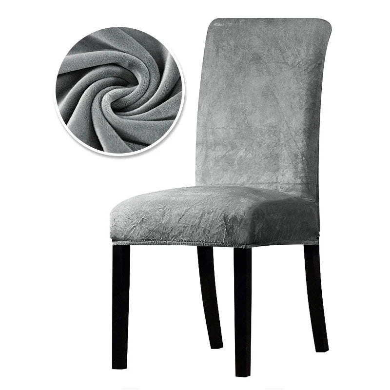 1/2/4/6 Pieces Real Velvet Fabric Super Soft Chair Cover Luxurious Office Seat Cases Tretch Chair Covers For Dining Room Hotel