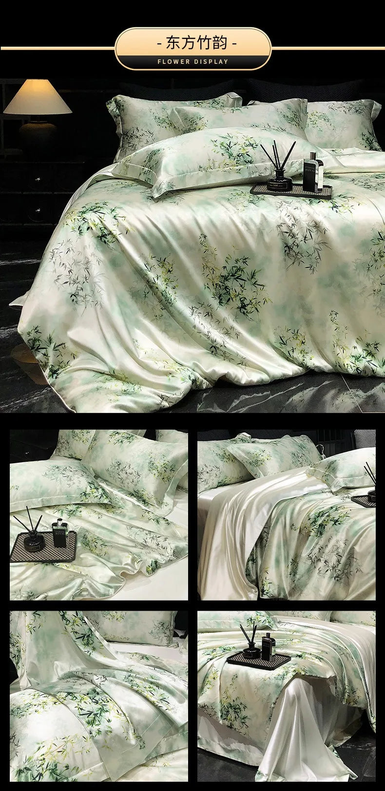 Luxury Palace Style Silk Bedding Set HighEnd Soft Silky Satin Quilt Cover Set Printed Queen King Duvet Cover Gift for Your Lover