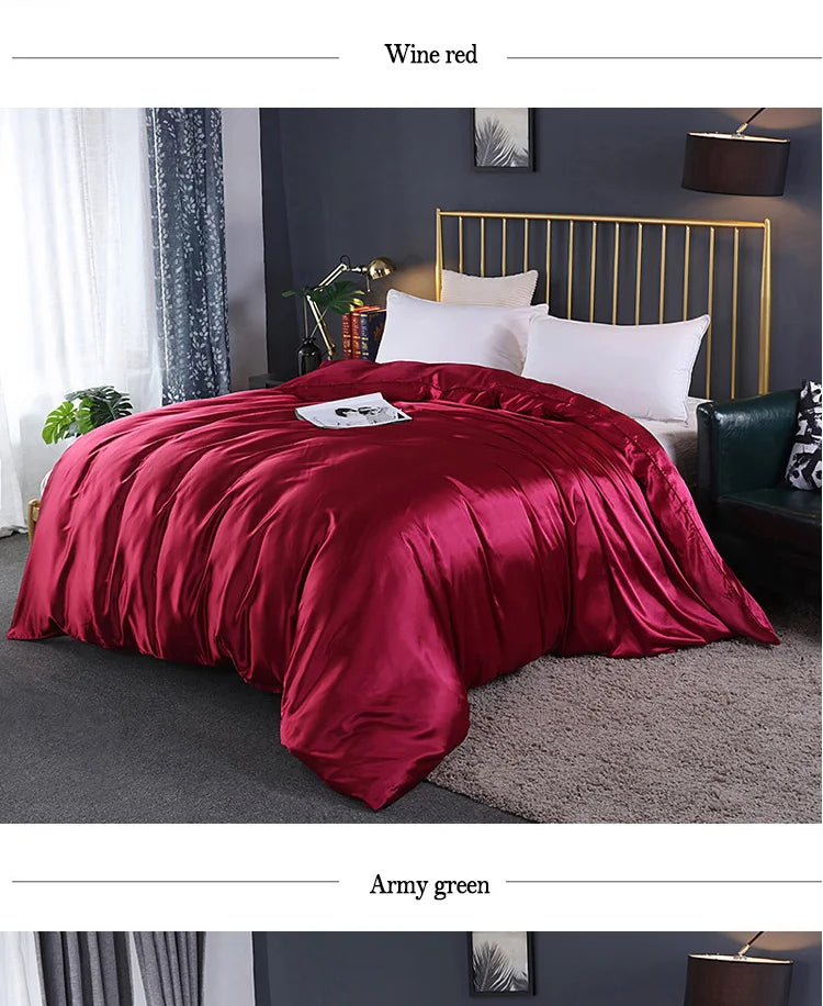 Luxury High Quality  Satin Duvet Cover Rayon Quilt Cover High Density Fabric Duvet Cover  Supple High waterfall