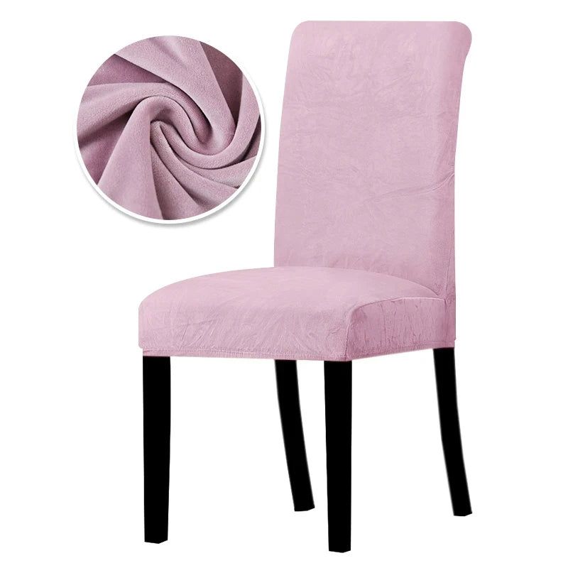 1/2/4/6 Pieces Real Velvet Fabric Super Soft Chair Cover Luxurious Office Seat Cases Tretch Chair Covers For Dining Room Hotel