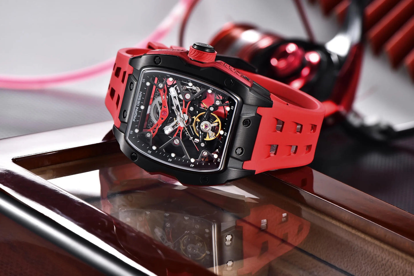 PAGANI DESIGN 2025 New Men's Automatic Mechanical Watch 42mm Fashion Casual Skeleton Sapphire Stainless Steel Watch for Men