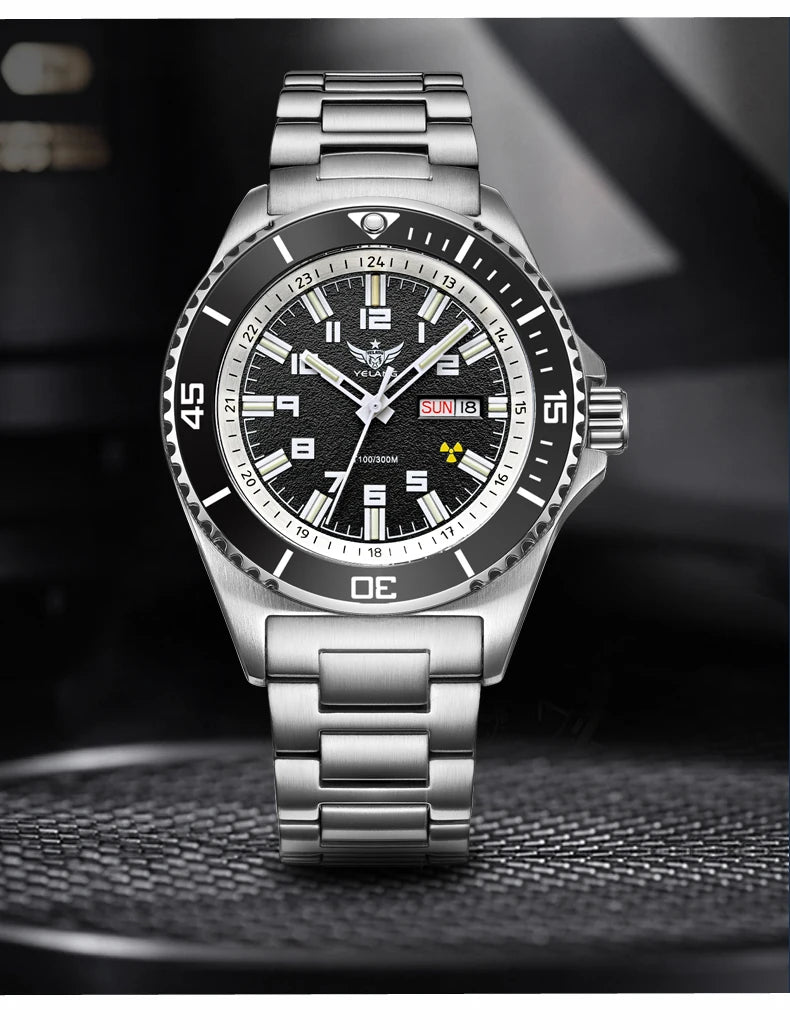 Yelang V1031 Luxury Men Brand Watch 44mm Diver Water Watches Japan 8205 Automatic Mechanical movement Luminous 300M Waterproof