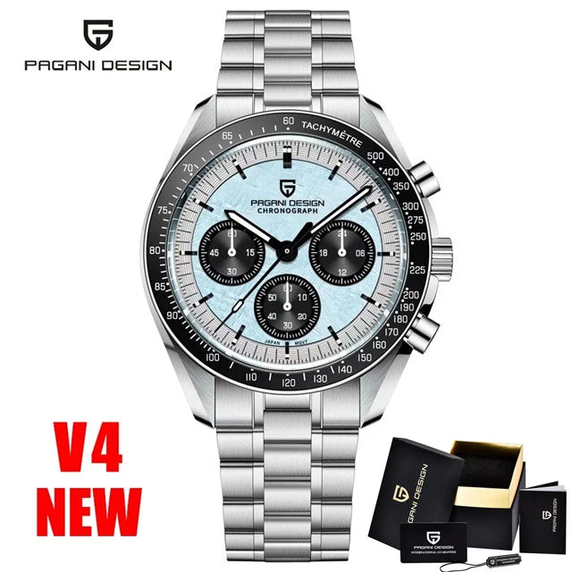 PAGANI DESIGN 2025 New Men's Watches Top Brand Luxury Quartz Watch For Men Date Speed Chronograph VK63 Stainless steel PD-1701