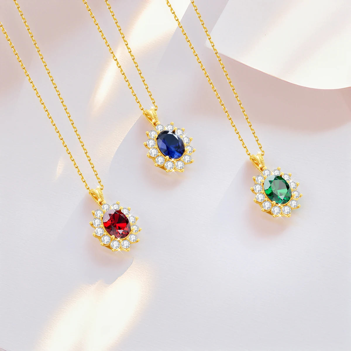 Au750 Gold Real 18k Emerald Necklace Women Oval Stone 8*10mm With Certificate Luxury Princess Diana K Gold Wedding Royal Jewlery