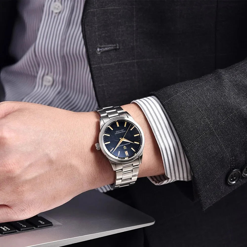 PAGANI DESIGN 40MM Meteorite Dial Men Quartz Watch Luxury Business 316L Stainless Steel 100M Waterproof Men Watch Gift With Box