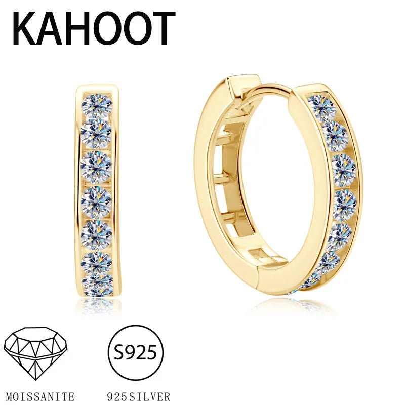 925 sterling silver full moissanite earrings retro classic fashionable high quality men's and women's jewelry earrings