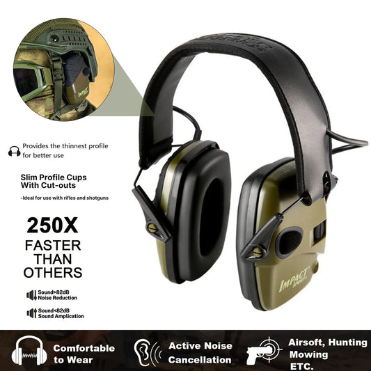 Electronic Shooting Headset Headphones for Hearing Protection Ear Protect Noise Reduction Active Hunting Tactical Earmuff