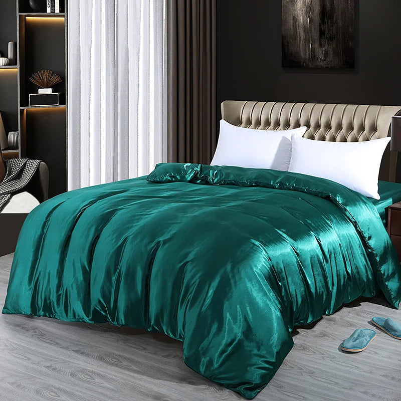 Luxury High Quality  Satin Duvet Cover Rayon Quilt Cover High Density Fabric Duvet Cover  Supple High waterfall