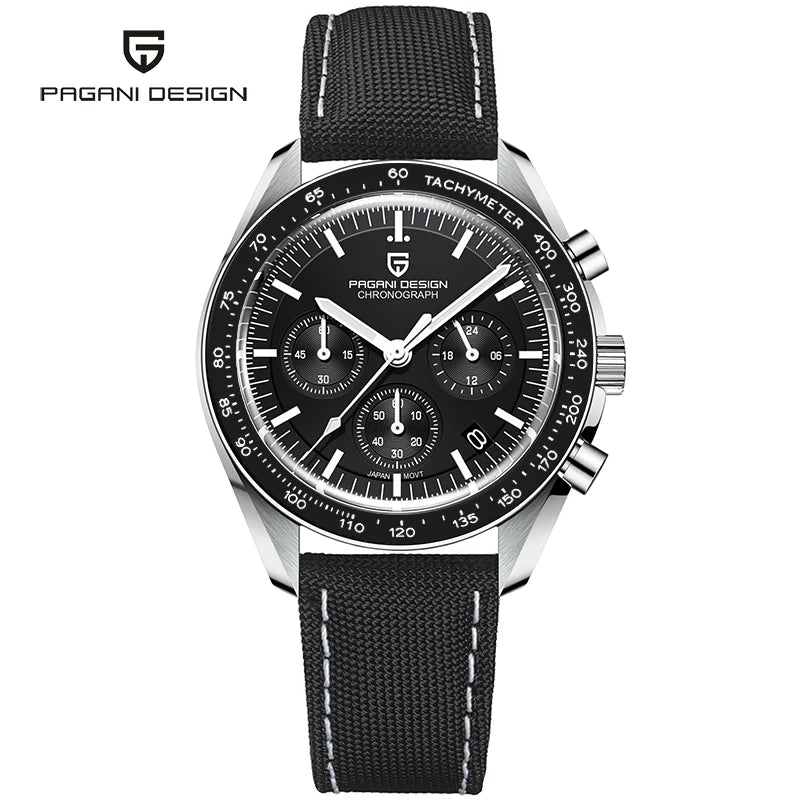PAGANI DESIGN Moon Watches 2025 New Luxury Quartz Watch Men Auto Date Chronograph AR Sapphire crystal 100M Waterproof Wristwatch
