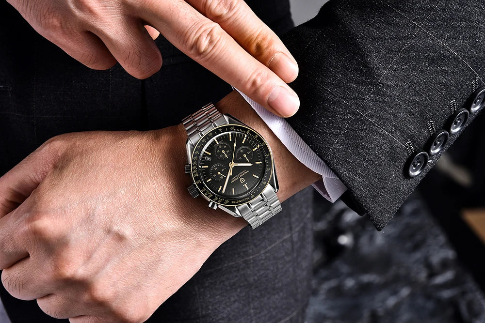 PAGANI DESIGN New Retro Watch Luxury Moon Quartz Watches For Men Stainless steel Luminous waterproof Sport Chronograph Man 2026