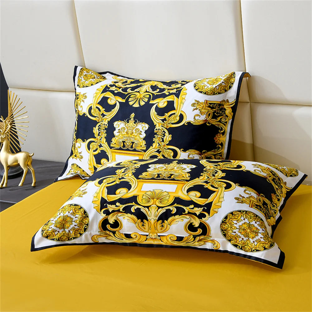 Svetanya 1200TC Golden Egyptian Cotton Bedding Set King Queen Size Sheet Duvet Cover Pillowcase  Linens （custom-made Size）