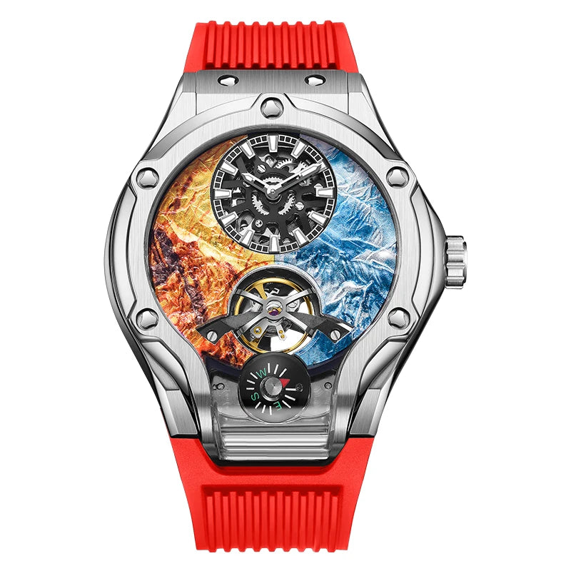 HANBORO Zhuma Mountain Peak Series Men's Fully Automatic Mechanical Watch Hollow Personalized Watch