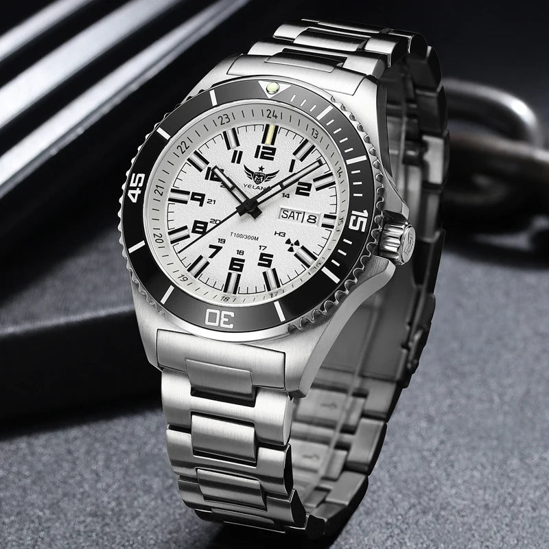Yelang V1031 Luxury Men Brand Watch 44mm Diver Water Watches Japan 8205 Automatic Mechanical movement Luminous 300M Waterproof