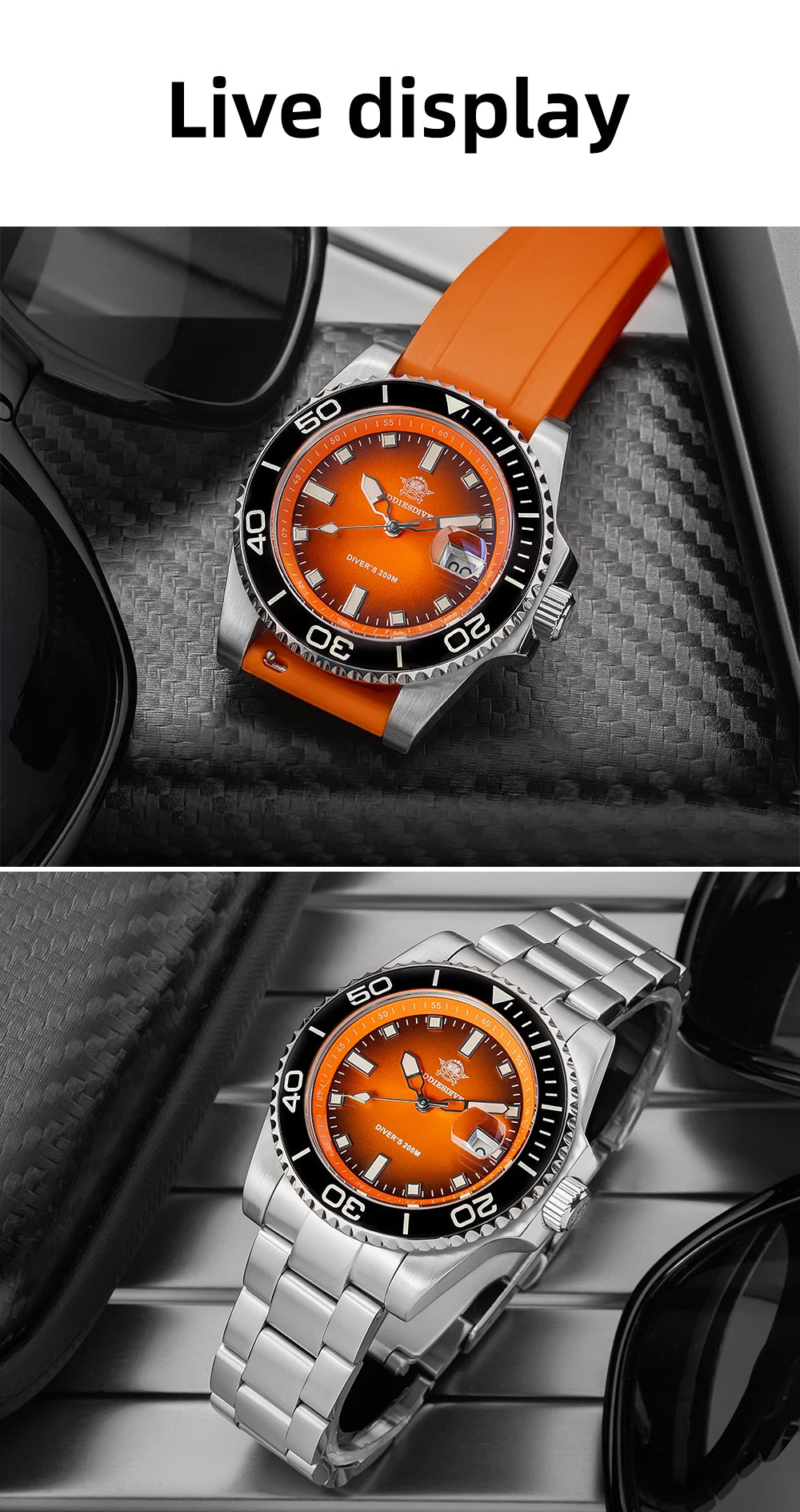 ADDIESDIVE New Men Watch AD2089 Diver 200m Waterproof Wristwatch Ceramic Bezel Luminous 316L Stainless Steel Quartz Watch AD2089