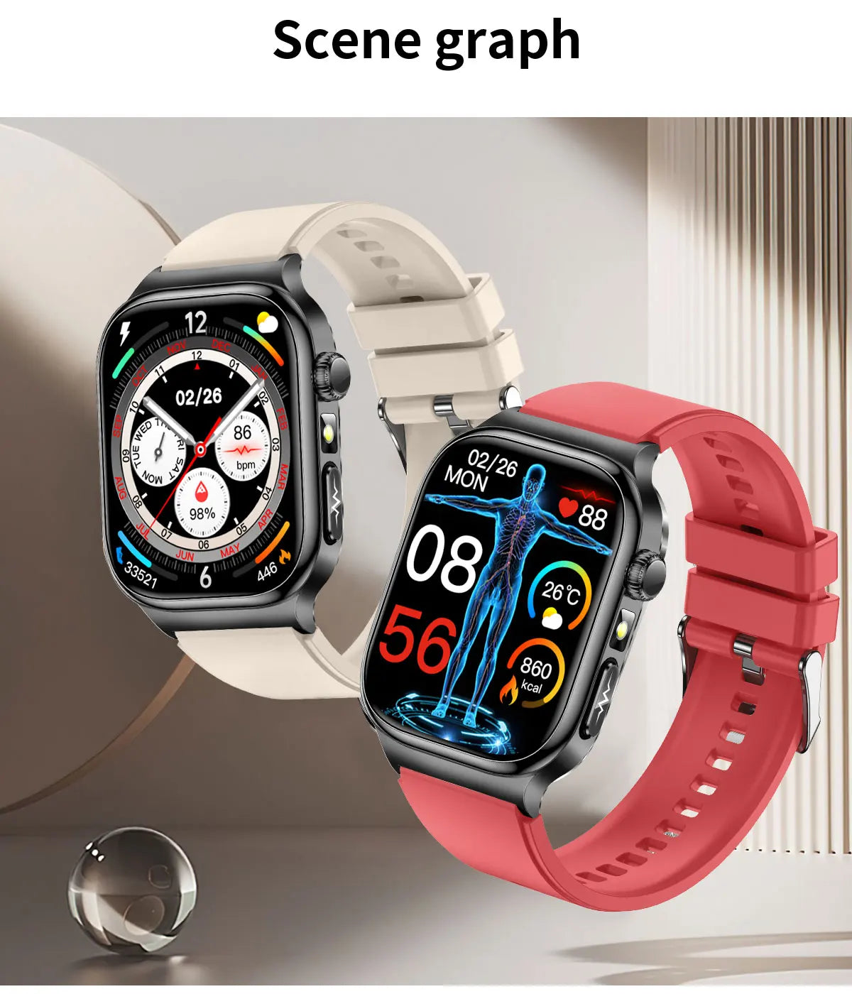 2025 New AI Human Health diagnosis ECG+HRV Smart Watch Blood Pressure Uric acid Blood lipid Bluetooth Call Smartwatch Men Women