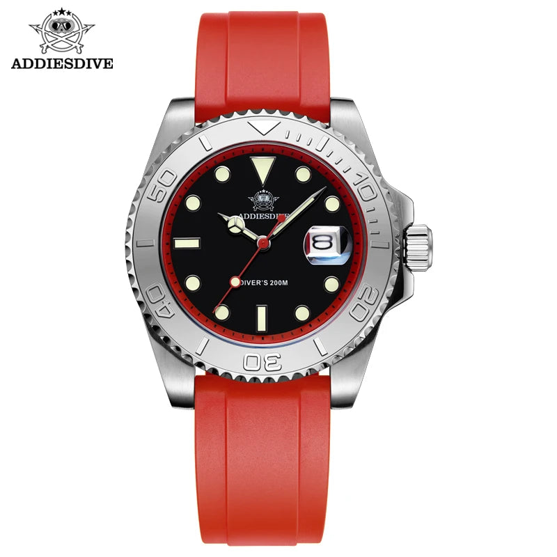 ADDIESDIVE 41mm Japan2115 Men's Quartz Watch 200m Waterproof Wristwatch BGW9 Luminous Ceramic Bezel 316 Steel Man Luxury Watches