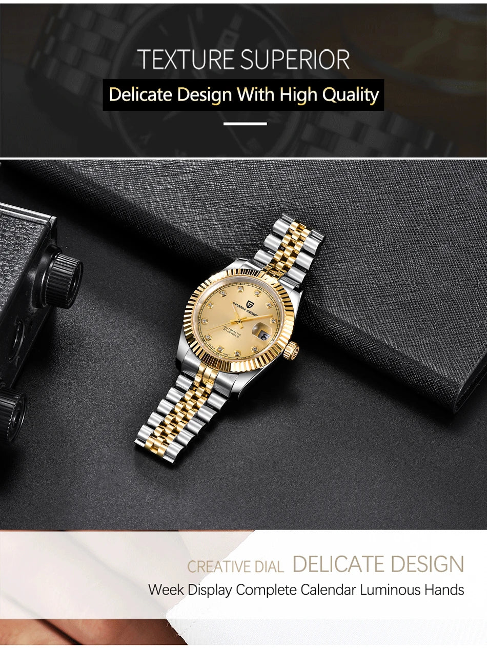 PAGANI DESIGN Neue V2 Herren-Mechanikuhr – Luxus-Uhr der Topmarke – Vollautomatisch – Wasserdicht bis 100 m – Edelstahl