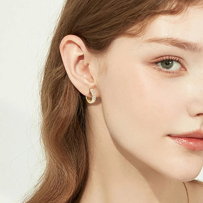 925 sterling silver full moissanite earrings retro classic fashionable high quality men's and women's jewelry earrings