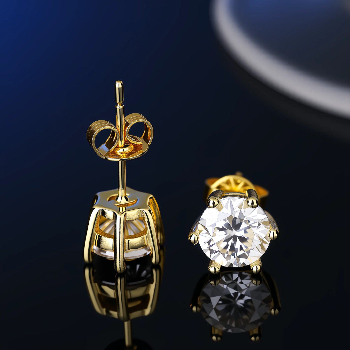 100% Real Sterling Silver S925 Moissanite Earrings Stud  With 2 Certificate D VVS1 Pass Diamond Test Pen For Women Men Jewelry