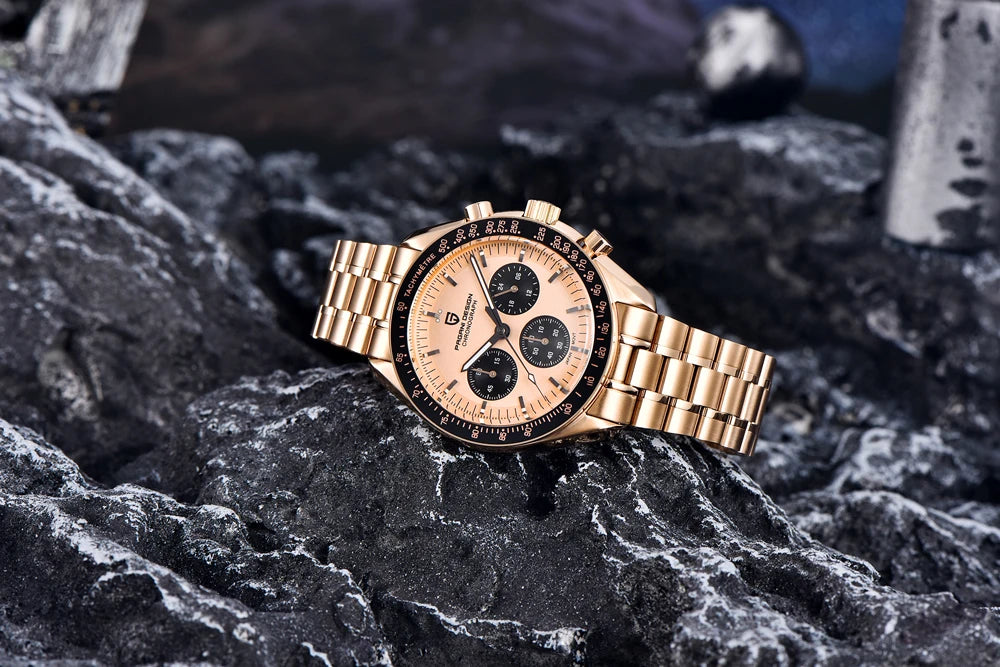 PAGANI DESIGN PD1701 Gold Luxury Men's Watches Quartz Wristwatches Chronograph VK63 Watch For Men AR Sapphire Mirror Clock Gifts