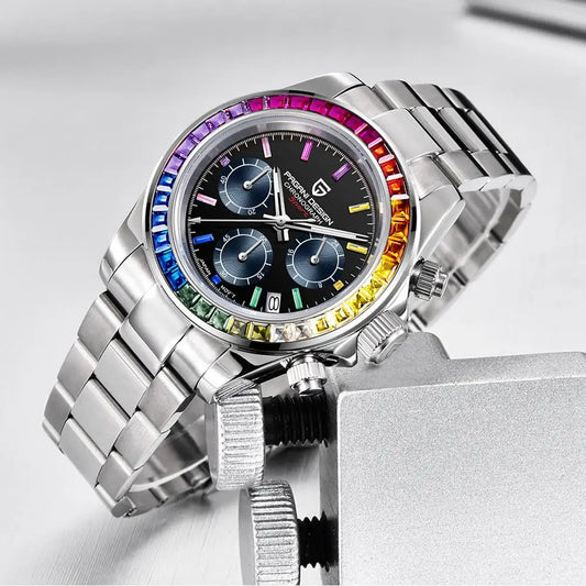 2025 New PAGANI DESIGN Rainbow Circle PD1644 Luxury Quartz Watch For Men Automatic Wristwatches Men Sport Waterproof Chronograph