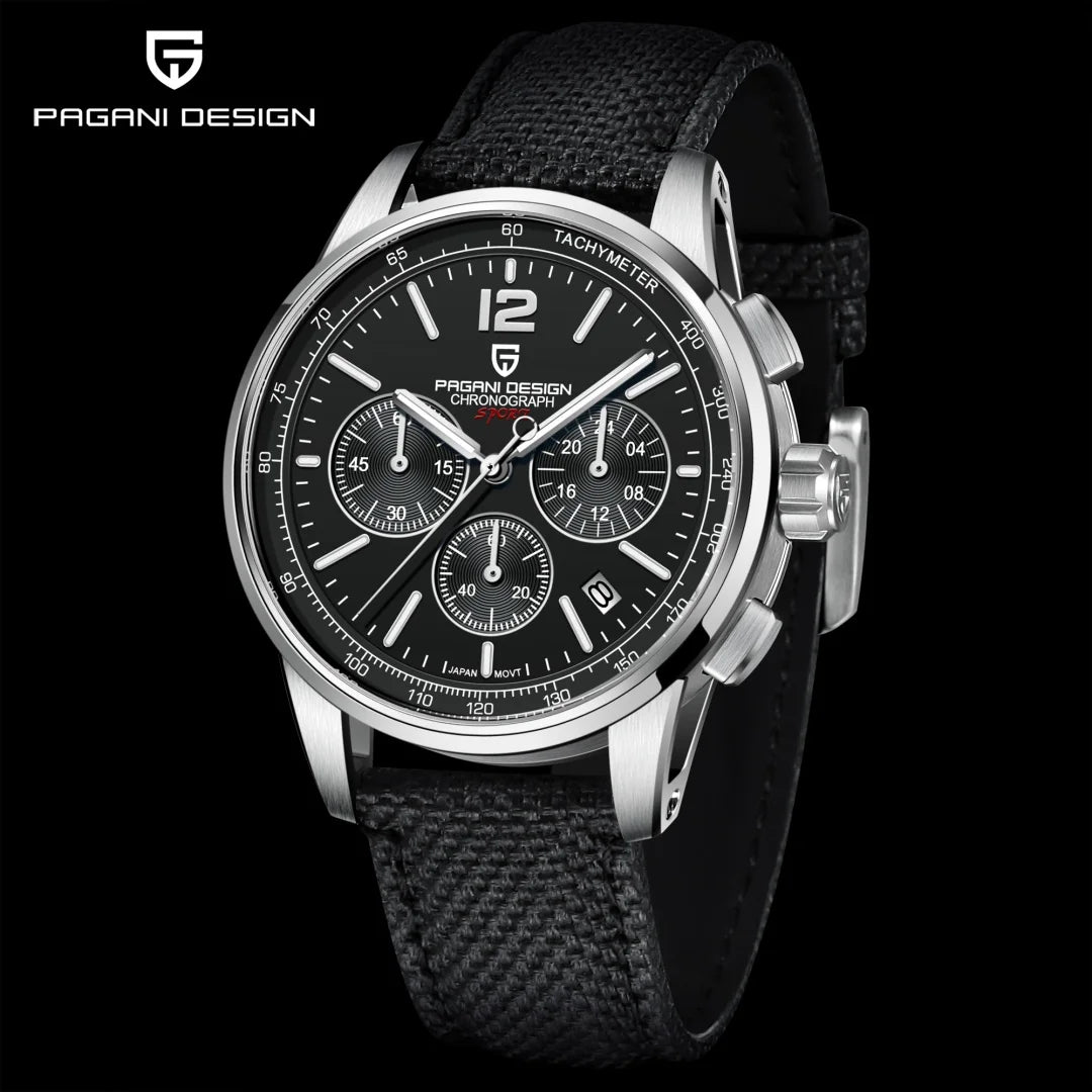 PAGANI DESIGN 2024 New Luxury Fashion Casual Men Quartz Watches VK63 100M Water Resistant Sapphire Glass Stainless Steel Watches