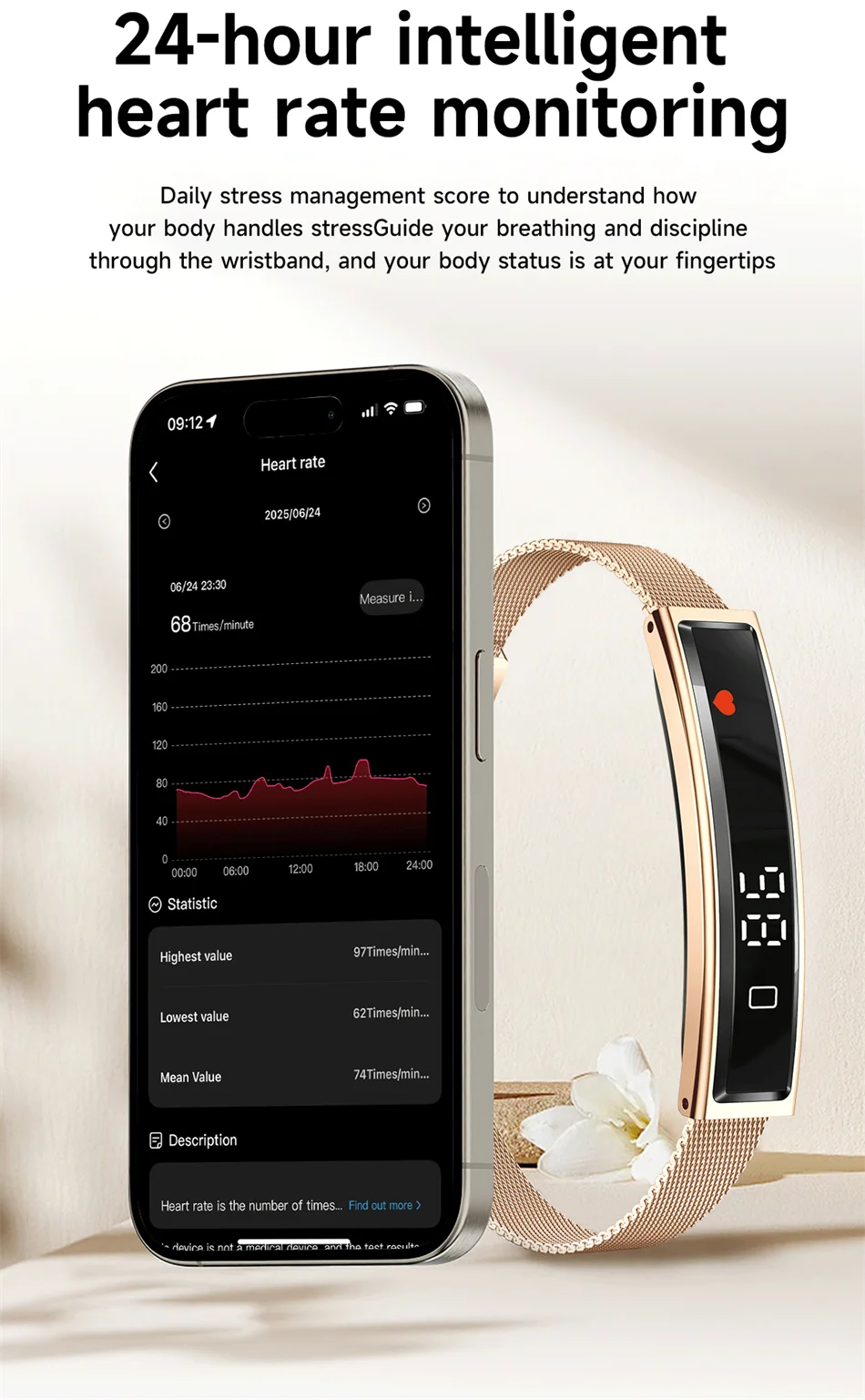 2026 New Fashion Women Smart Bracelet Sport Mode Fitness Tracker Heart Rate Health Monitoring IP68 Waterproof Smart Watch Men