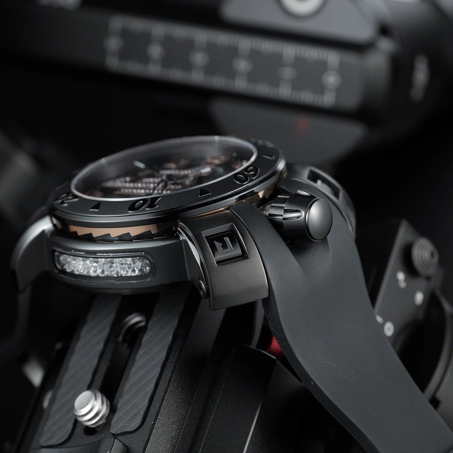 Gaga Men's Rose Gold Automatic Watch - Big Dial Waterproof Sport Clock with Comfortable Rubber Band And Big Numerals Design