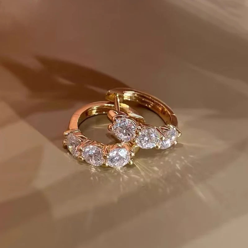 IOGOU Classic Earrings 925 Silver 4mm 3.5mm 2.5mm 3mm Moissanite Diamond Hoop Earrings for Women Wedding Engagement Party Jewel