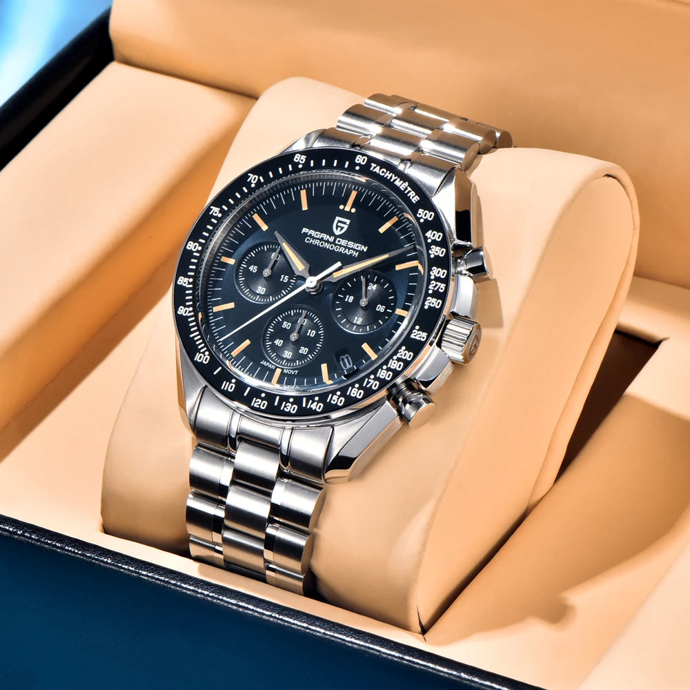 2025 New PAGANI DESIGN Saturn Men's Watches Luxury Quartz Watch For Men Chronograph Wristwatches AR Sapphire Waterproof Luminous