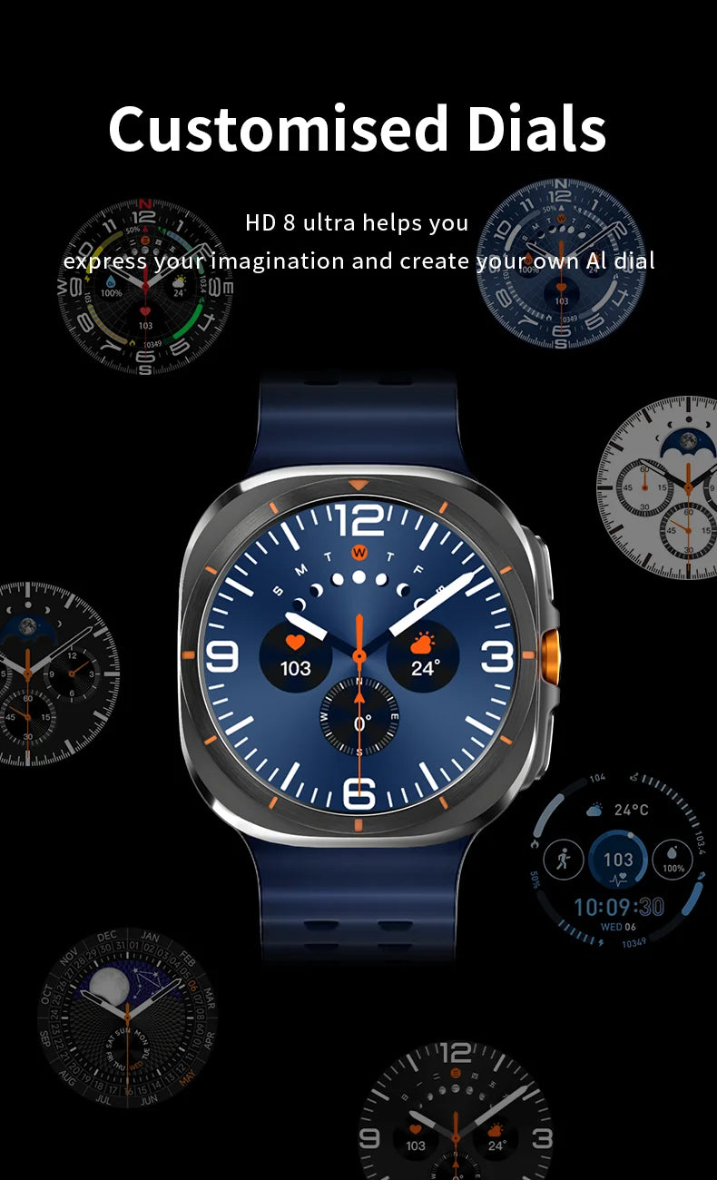 2026 New Watch8 Ultra Smart Watch Classic NFC Health Monitoring  Bluetooth Call 3ATM Waterproof HD Smartwatch For IOS Android