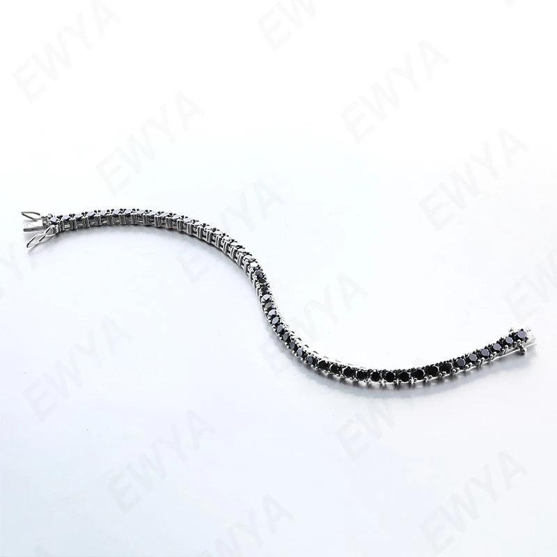 EWYA Real D Color Full 2/2.5/3/4/5/6.5mm Moissanite Tennis Bracelet For Women S925 Plated 18K Rose Gold Diamond Link Bracelets