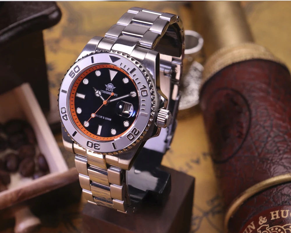 ADDIESDIVE 41mm Japan2115 Men's Quartz Watch 200m Waterproof Wristwatch BGW9 Luminous Ceramic Bezel 316 Steel Man Luxury Watches