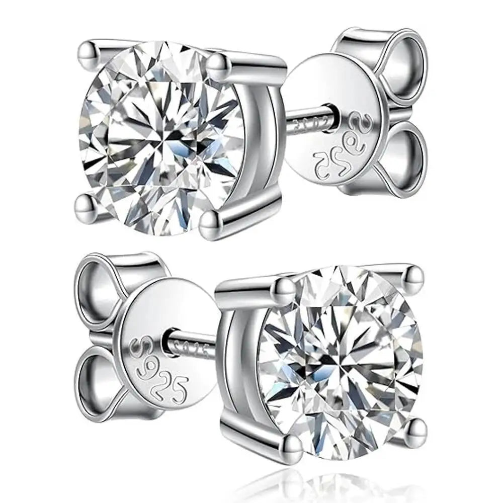 TY 2.0ct Moissanite Earrings For Women Lab Grown Dia Ear Studs Sterling Sier Fine Jewelry Gift S925 Sterling Silver Earrings