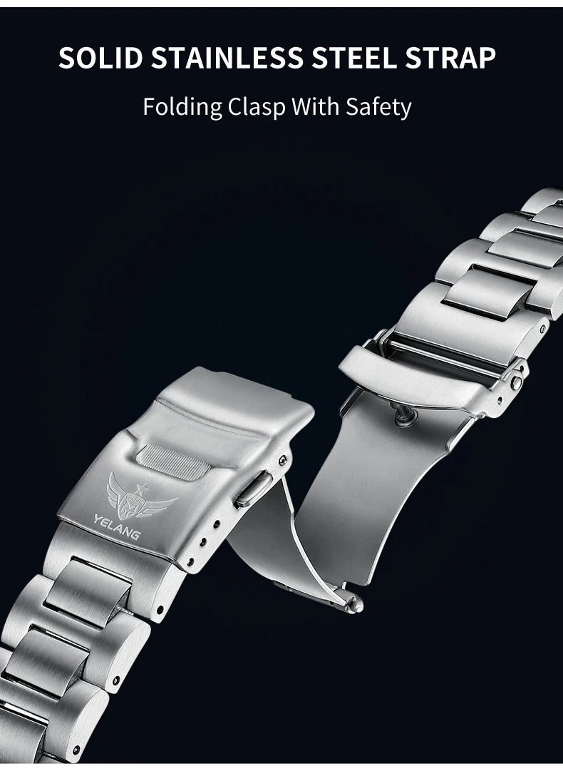 Yelang V1031 Luxury Men Brand Watch 44mm Diver Water Watches Japan 8205 Automatic Mechanical movement Luminous 300M Waterproof