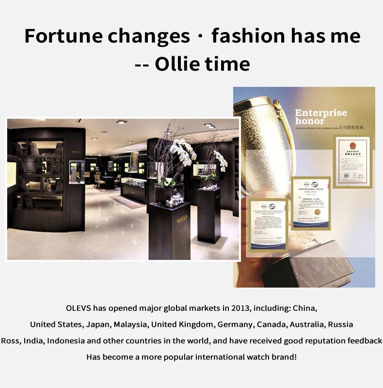 OLEVS Brand steel strip fully automatic mechanical watch for women 7001