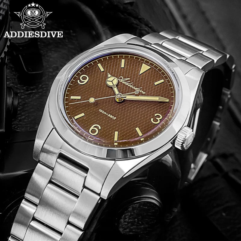 ADDIESDIVE 2025 NEW Watch For Men 316L Stainless Steel 10Bar Diving Luminous AD2096 Luxury Gift Quartz Wristwatch reloj hombre