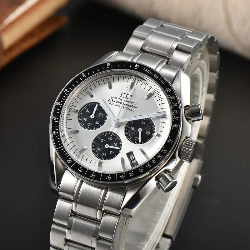 For VK63 Customized Logo Watch 40mm Waterproof Chronograph Men Moon Quartz Watches Modified By Speed Master Custom Wristwatches