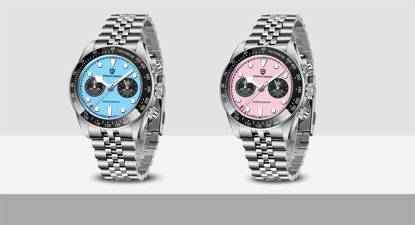 2025 New PAGANI DESIGN BB Flamingo Chronograph Luxury Sports Quartz Watch Men Sapphire mirror 100M Waterproof Fashion Wristwatch