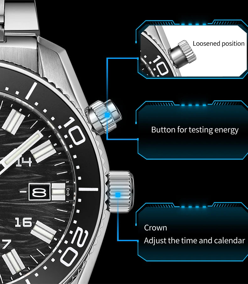 Yelang V1038 40mm Men Diving Watch Human Kinetic Energy Watch Brand Watch 300m Waterproof Watch luminous Japan PX82 Sapphire