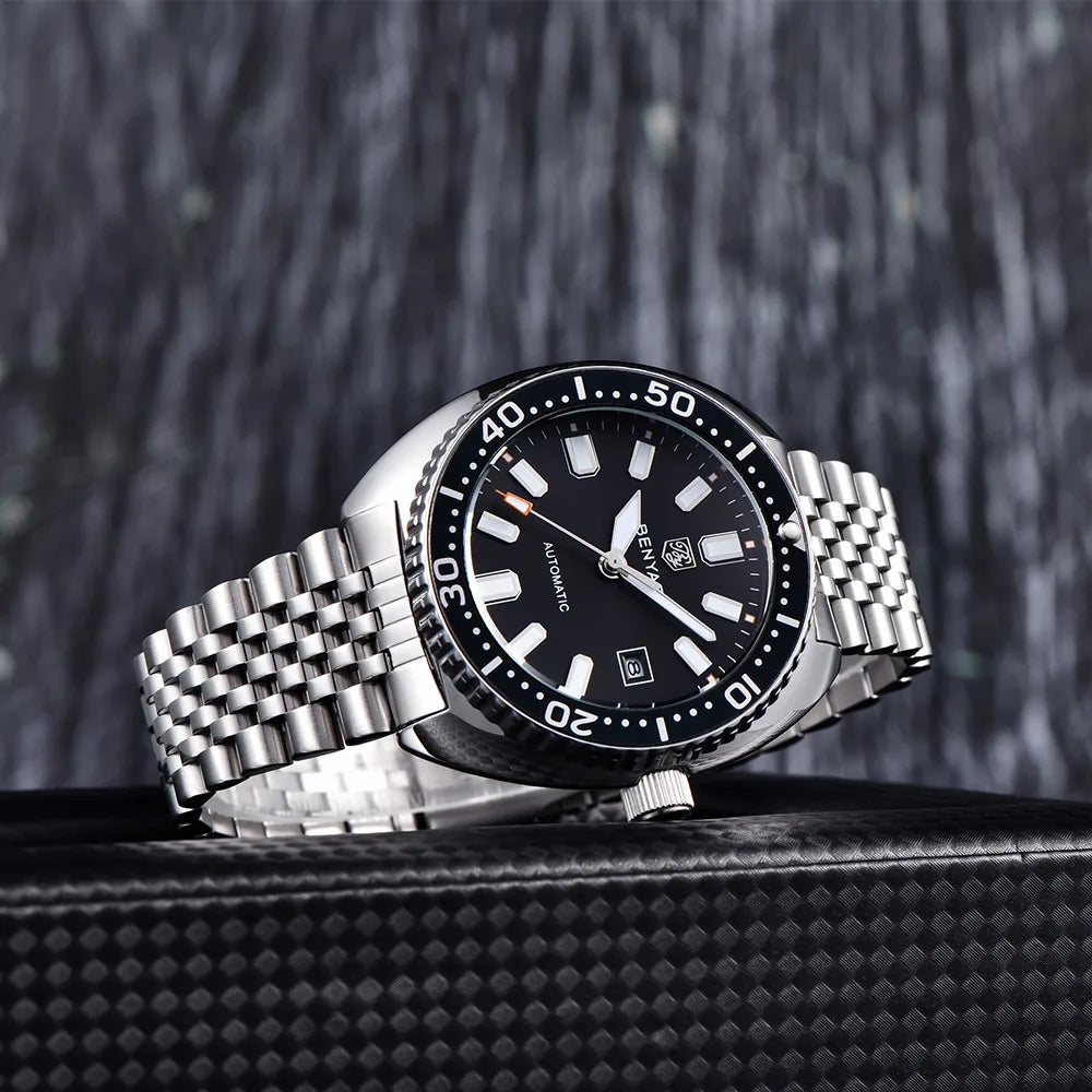New BENYAR 42MM Tuna Men Mechanical Watch Luxury Stainless Steel Automatic Watch 50M Diving Luminous Watch for Men reloj hombre