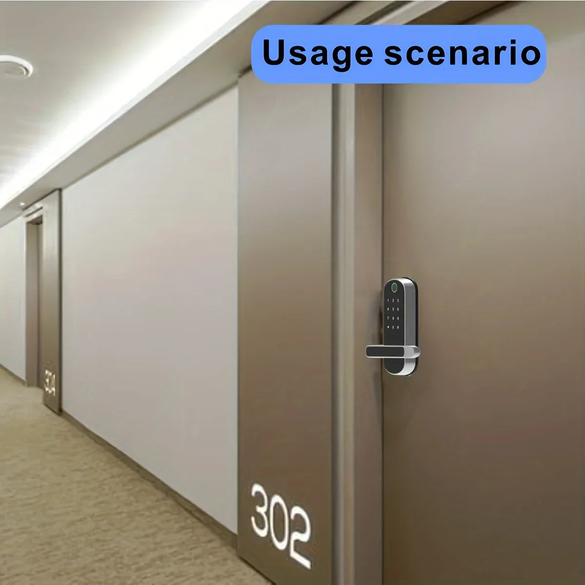 New Smart Fingerprint Door Lock with Keypad, Biometric Electronic Door Lock, Fingerprint/Password/Key Unlock for Home/Office