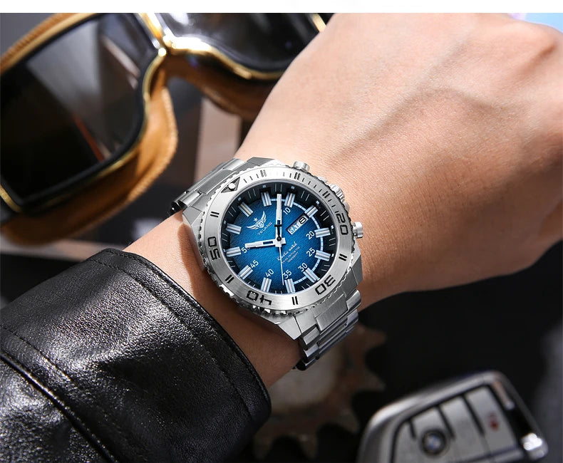 YELANG New Design Human Kinetic Energy Watches Waterproof 100m H3 Gas Self luminescent Nightlight 10Bar Diving Grade V1035