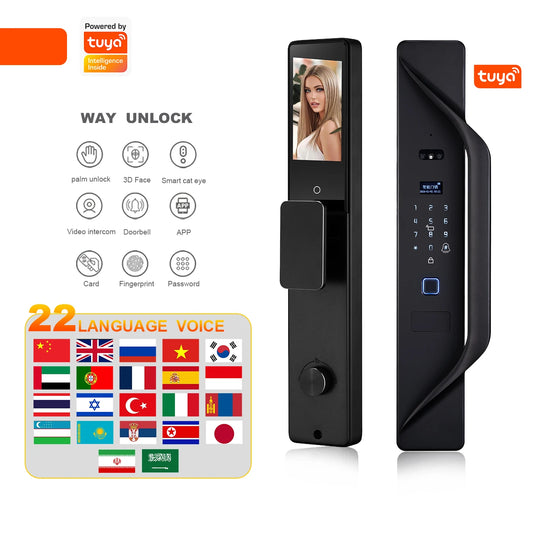 Tuya App Smart Lock Household Anti-theft Door Fingerprint Lock With Camera Password Lock Large Door Lock