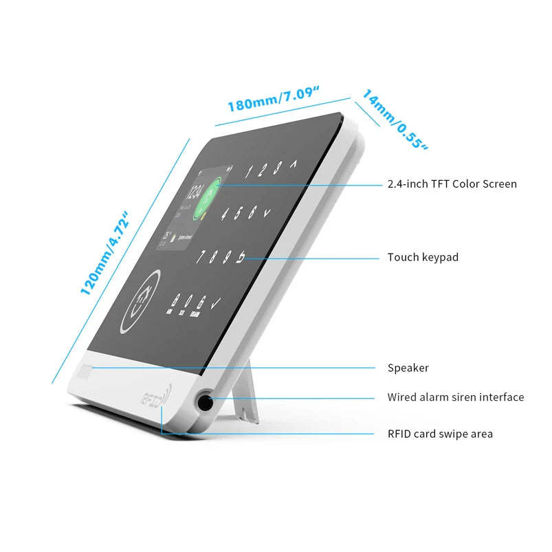 Wireless Tuya APP SIM GSM Home RFID Burglar Security LCD Touch Keyboard WIFI GSM Alarm System Sensor kit Russian,Spanish Voice